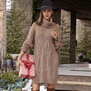 Sundance Koko sweater dress in a taupe "Chai" color 0900